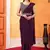 ready to wear dark wine georgette saree with unstitched embroidered blouse  and waist belt