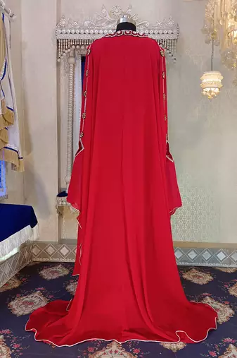 Red unique design islamic takchita caftan