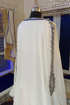 White unique arabic designer moroccan kaftan 5