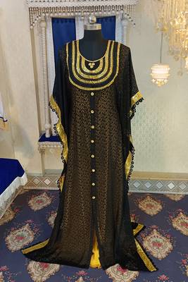 Black and golden yellow designer takchita party wear kaftan 2