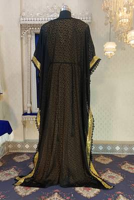 Black and golden yellow designer takchita party wear kaftan 5
