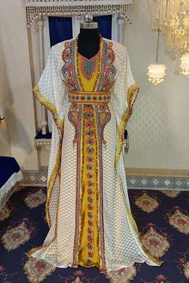 Off white and gold unique takchita caftan 1