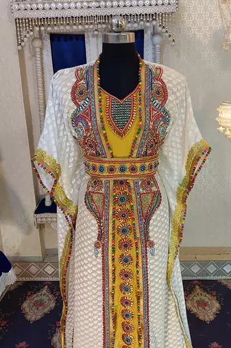 Off white and gold unique takchita caftan