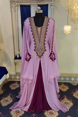 Dull purple and violet designer arabic kaftan 2