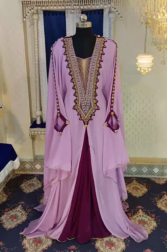 Dull purple and violet designer arabic kaftan