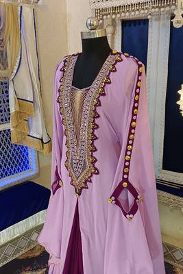 Dull purple and violet designer arabic kaftan 4