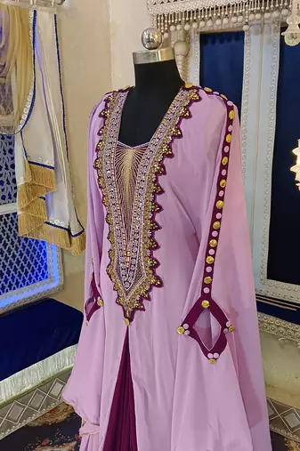 Dull purple and violet designer arabic kaftan