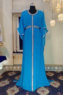 Firozi and blue designer islamic caftan 1