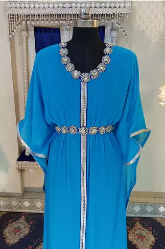 Firozi and blue designer islamic caftan