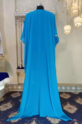 Firozi and blue designer islamic caftan