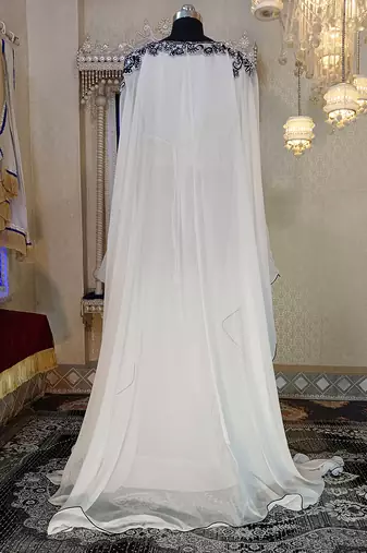 White designer islamic arabic takchita kaftan