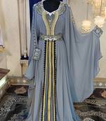 Grey moroccan takchita islamic kaftan
