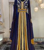 Dark blue and mustard wedding designer caftan
