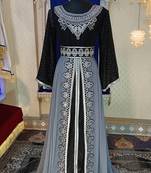 Grey and black designer moroccan kaftan