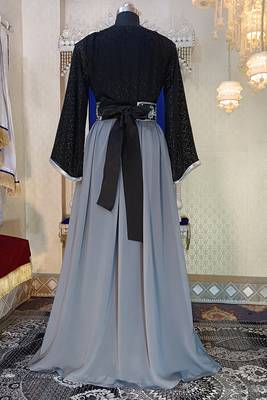 Grey and black designer moroccan kaftan 5