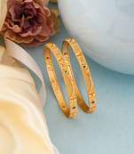 Traditional gold plated bangles for women | ethnic bridal wear | antique finish | set of 2