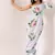White cotton rayon floral printed one shoulder jumpsuit