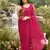 ready to wear pink georgette saree with unstitched embroidered blouse  and waist belt