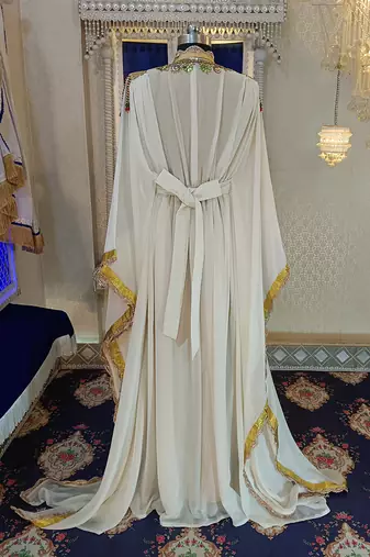 Off white and gold designer islamic kaftan