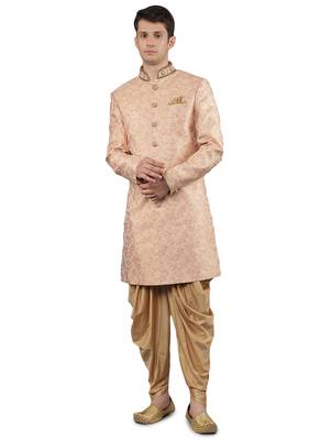 men's slim fit woven design ethnic indowestern sherwani set 1