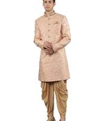 men's slim fit woven design ethnic indowestern sherwani set