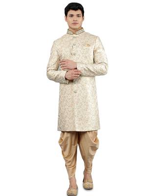men's slim fit woven design ethnic indowestern sherwani set 1