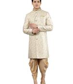 men's slim fit woven design ethnic indowestern sherwani set