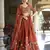 red sequins and thread embroidered rangoli silk fabric indian designer latest design wedding lehenga dress