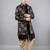 men's slim fit floral design ethnic indowestern sherwani set
