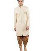 men's geomatric embroidery indowestern sherwani set
