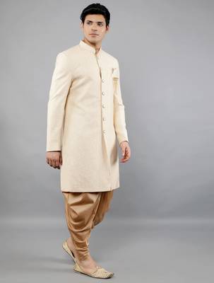 men's geomatric embroidery indowestern sherwani set 3