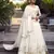 Off-White Sequin and Thread Embroidered Silver Glossy indian designer wedding lehenga dress