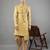 creations men's slim fit floral woven design sherwani set
