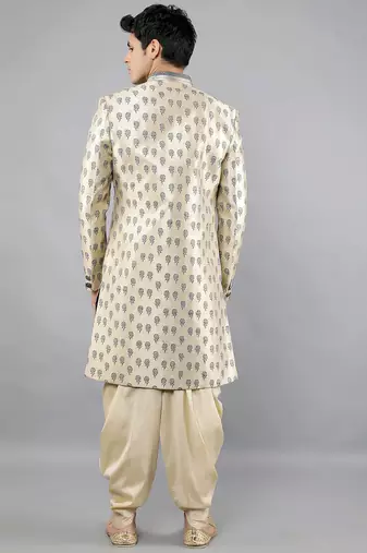 men's printed indowestern sherwani set