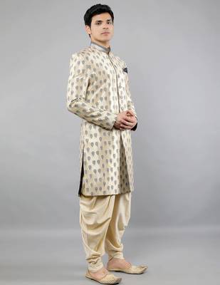 men's printed indowestern sherwani set 3
