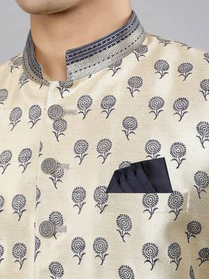 men's printed indowestern sherwani set 4