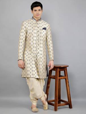 men's printed indowestern sherwani set 5