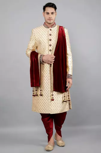 men's embroidery ethnic sherwani set