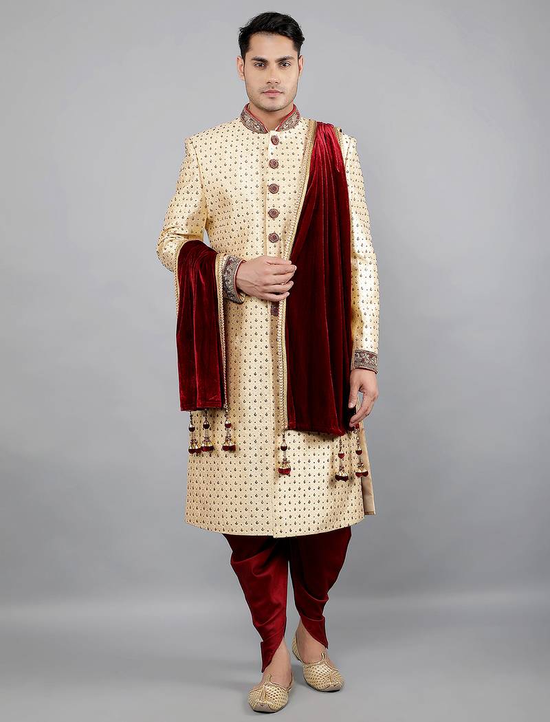 men's embroidery ethnic sherwani set