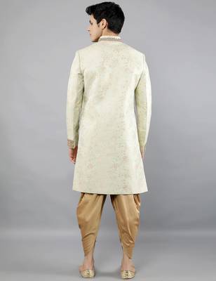 men's floral woven embroidery sherwani set 2