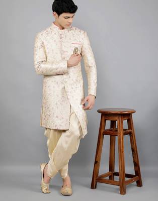 men's floral embroidery sherwani set 5