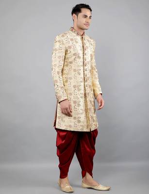  men's floral embroidered sherwani set 3