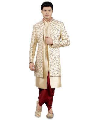 men's floral embroidered indowestern sherwani set 1