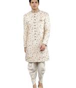 men's floral embroidered sherwani set