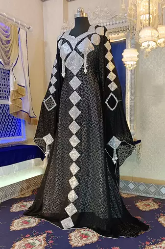 Black and white designer kaftan