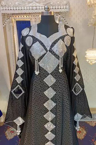 Black and white designer kaftan