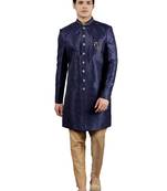 men's woven design ethnic sherwani set