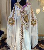 White and gold unique israeli kaftan