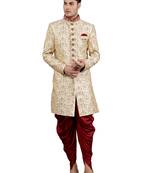 men's floral embroidered sherwani set