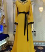 Golden yellow designer arabic kaftan